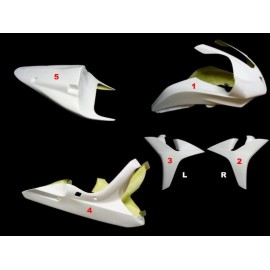 Carénage complet 5 parties selle origine fibre de verre CBR600RR 07-08 SRT FAIRINGS