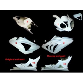 Carénage complet 5 parties route fibre de verre S1000RR 2012-2014 SRT FAIRINGS