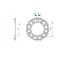 Couronne alu racing 520 GSXR600/750/1000/R1/R6/FZ1/FZ6/MT-09/XJR1300 AFAM