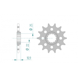 Pignon de sortie de boite AFAM 520 / 530 YAMAHA R6 99-07 / FZ6 04-12