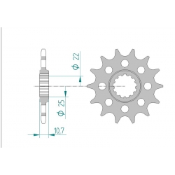 Pignon de sortie de boite AFAM 520 / 525 / 530 YAMAHA R6 06-12