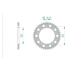 Couronne Aluminium AFAM 520 SUZUKI GSXR 600 / 750 K1-L0 GSXR 1000 K1-K8