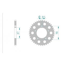 Couronne Aluminium AFAM 520 SUZUKI SV650 99-09  