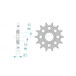 Pignon de sortie de boite AFAM 520 / 525 KAWASAKI Z1000 03-12  