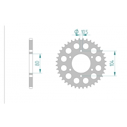 Couronne Aluminium AFAM 525 KAWASAKI ZX10 R 04-12 / Z1000 03-12  