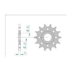 Pignon de sortie de boite AFAM 520 ZX6R 2007-2016