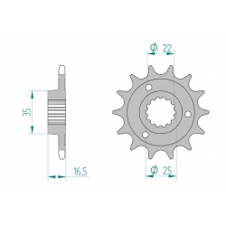 Pignon de sortie de boite AFAM 520 / 525 DUCATI 749 / 848 / 996 / 998 / 999 /109