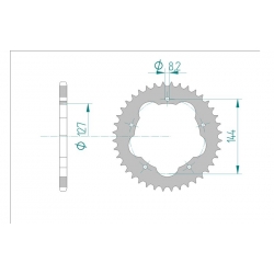 Couronne Aluminium AFAM 520 pour kit de conversion porte couronne DUCATI 748 / 848 / 916 / 996 / 998 / HYPERMOTARD 796 - 1100 / 