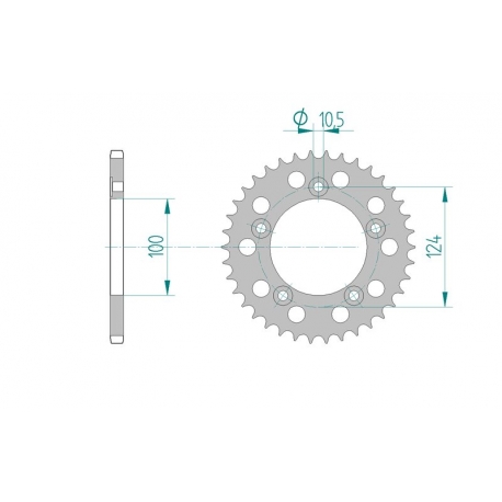 Couronne Aluminium AFAM 525 DUCATI 749 / 999  