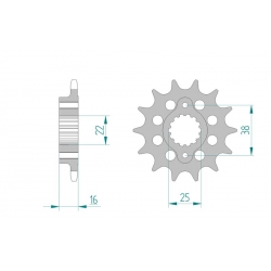 Pignon de sortie de boite AFAM 520 / 525 DUCATI 748 / 916 / 996 (SAUF R)  