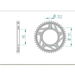 Couronne racing aluminium AFAM 520 S1000RR 2009-2018, S1000R 2013-2021