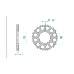 Couronne Aluminium AFAM 520 TRIUMPH 675 DAYTONA 06-12 / STREET TRIPLE 07-12