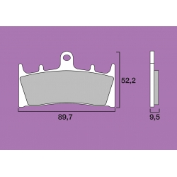 Plaquettes de frein avant racing BREMBO RC Racing Carbon ZX6R / ZX9R / ZX12R / ZRX 1100 - 1200 GSXR 750 94-99 GSXR 1000 01-02 / 