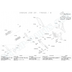 Pièces détachées commandes reculées LIGHTECH KAWASAKI ZX10R 2011-2015 FTRKA003