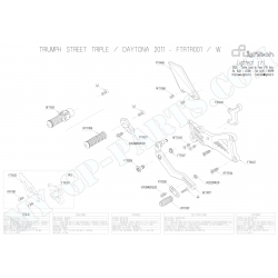 Pièces détachées commandes reculées LIGHTECH YAMAHA R1 2009-2014 FTRYA001