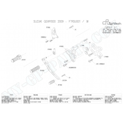 Pièces détachées commandes reculées LIGHTECH GSXR 1000 09 - 13