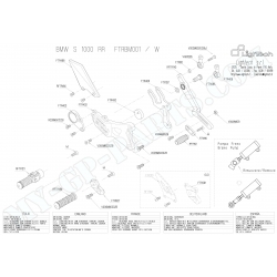 Pièces détachées commandes reculées LIGHTECH BMW S1000RR VITESSES INVERSEES FTRB