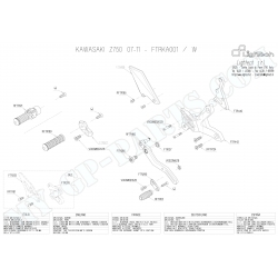 Pièces détachées commandes reculées LIGHTECH KAWASAKI Z750 07-121 FTRKA001