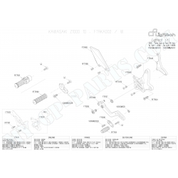 Pièces détachées commandes reculées LIGHTECH KAWASAKI Z1000 / Z1000SX 10 - 13 FTRKA002