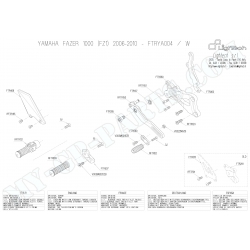 Pièces détachées commandes reculées LIGHTECH YAMAHA FZ1 / FZ8 06 - 12 FTRYA004