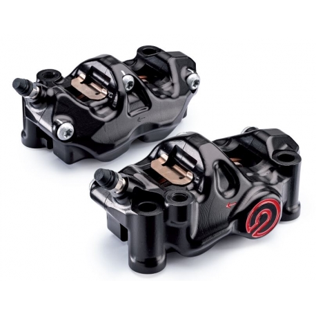 Paire d'étriers de frein radiaux taillés masse assemblés BREMBO 484 32/32 NOIR 108mm