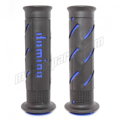 Revêtement de guidon RACING DOMINO XM2 double super soft grip NOIR / BLEU