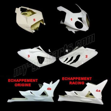 Carénage poly complet 5 parties selle origine version route fibre de verre S1000RR 09-11