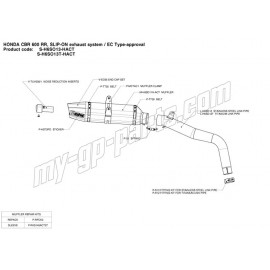 Embout end-cap carbone pour silencieux Akrapovic CBR600RR 2007-2012